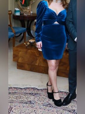 LIKE NEW Blue Velvet Mini Dress